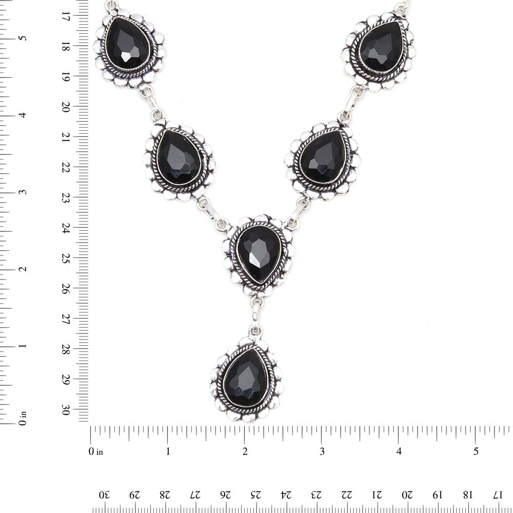 Czarny Kamień Kręgosłupa Biżuteria dla Przyjaciół Zestaw Naszyjników 18-20''