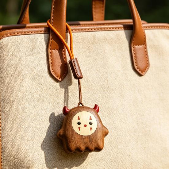 Cute Mini Devil Charm, Wooden Little Devil Shape Pendant for Backpack, Purse, Car Accessories, Gifts for Women Men