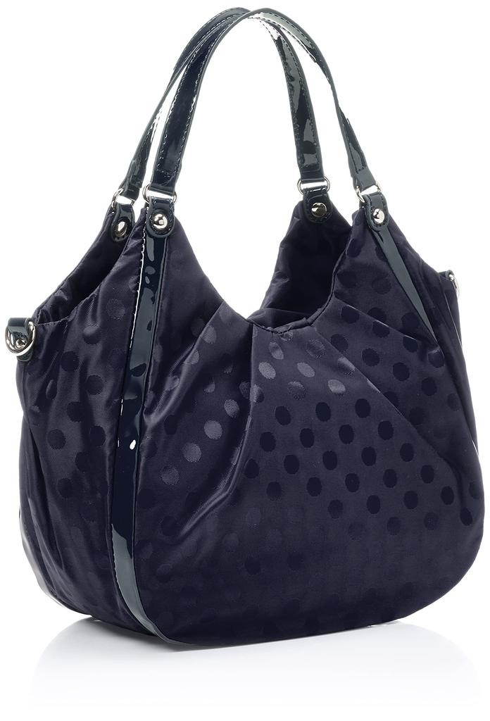 Tote dot pattern jacquard enamel accent navy and other colors [Isaac] bag, 2-way tote, women's, (67)