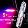 Waterproof USB Rechargeable LED Bicycle Taillight with Red/Blue/White Flash Modes for Bicycles And Mountain Bike Safety