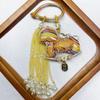 Zodiac Horse Tassel Keychain Pendant - Handmade Brocade Charm in Ancient Style.