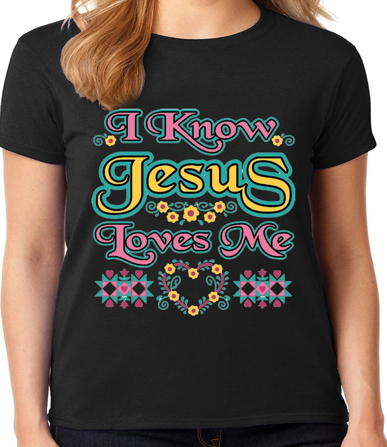 Ladies Graphic Tee Shirt - Jesus Christian T-shirt Christianity Gifts Apparel L