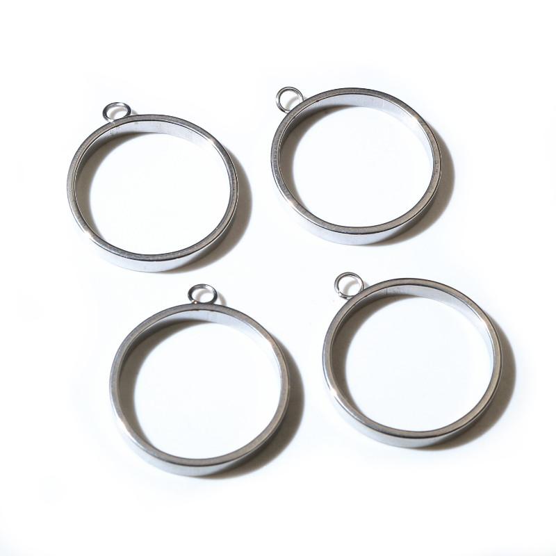 10pcs Oval Round Heart Moon Geometric Shape Stainless Steel Frame Bezel Rings For DIY Neckalce Pendant Charms Jewelry Makings