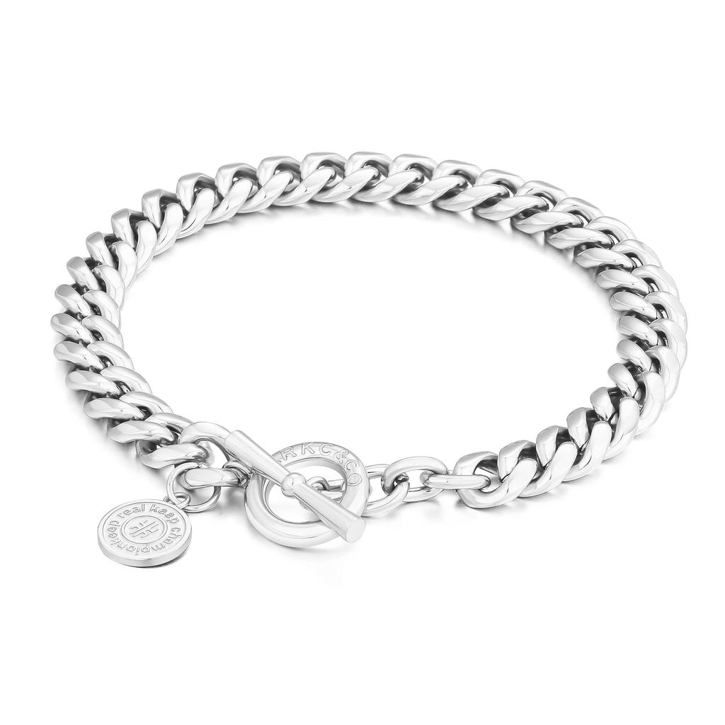 Kihei Mantel 8mm Surgical Stainless K14 Gold Gift KRKC&CO Men's Bracelet, Chain, Bracelet, Wide, Steel, Plated, Bangle, Hypoallergenic, Street,