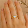 Natural Opal Ring For Him – 925 Sterling Silver Chunky Signet Ring, Yellow Gold Plated Vermeil, Handmade October Birthstone Ring