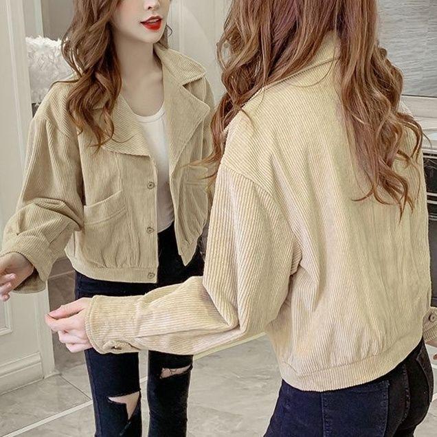 Trendy Loose Short Women's Jacket - Spring & Autumn European Style Long Sleeve Petite Fit 2025