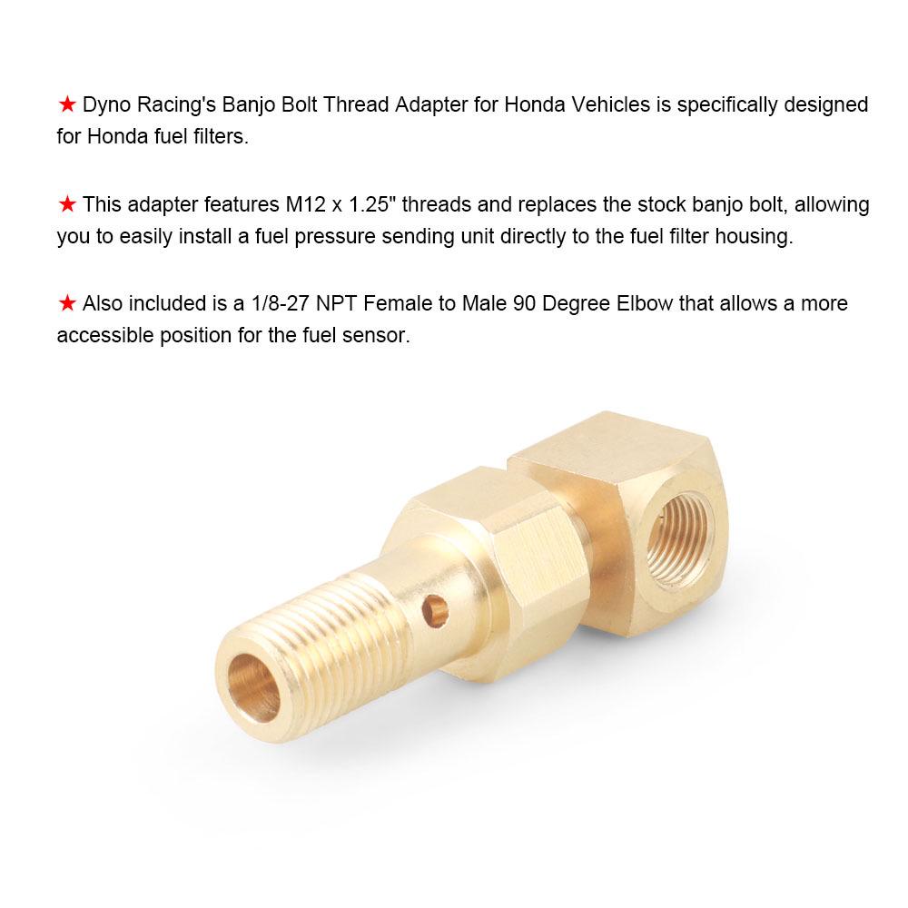 Honda Fuel Pressure Adapter - M12 x 1.25 to 1/8-27 NPT