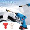 20V Cordless Batt y  High Pressure Wash  30Bar 450PSI Car Wash  Portable Pow  Wash  with Rechargble 3.0Ah Batt y,2 Spray Nozzle for Car/Fence/ 