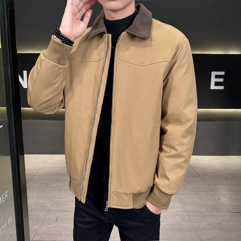 Printable Administrative Business Anti-wrinkle Down Jacket Men's Winter Lapel% White Duck Down Casual Cold-resistant Jacket Men