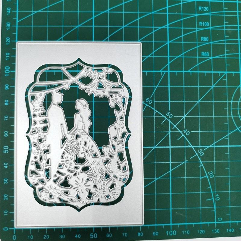 Rectangular Wedding Background Design Style Scrapbooking Craft Die 3D DIY Festival Card Making