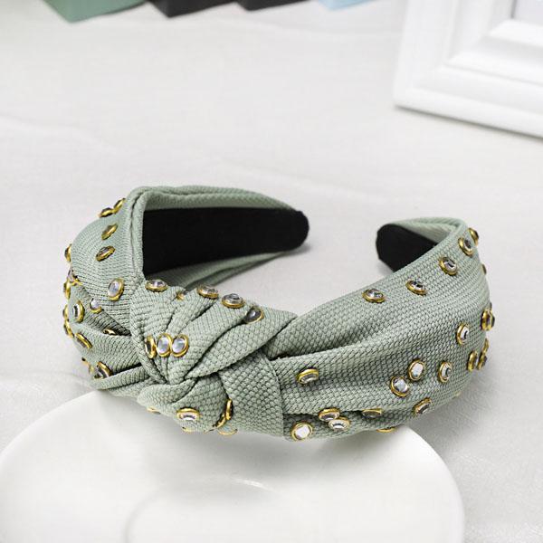 Vintage Thick Fabric With Rhinestone Knotted Hairband Knot Headband Hair Accessories Hair Jewelry