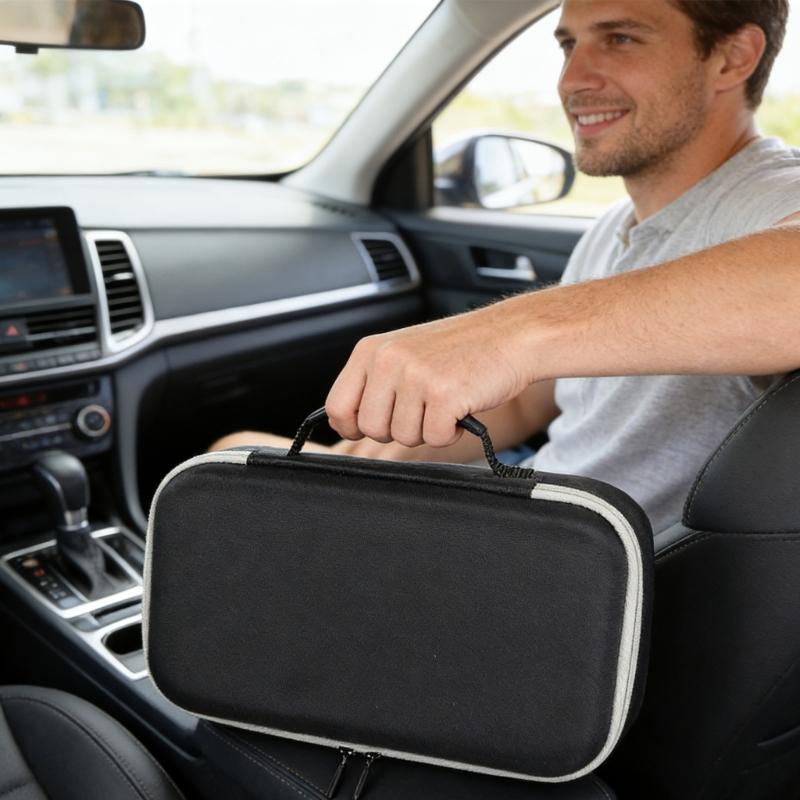 Protective Carrying Case For Wireless Speaker Featuring Storage Sections And Strong Material