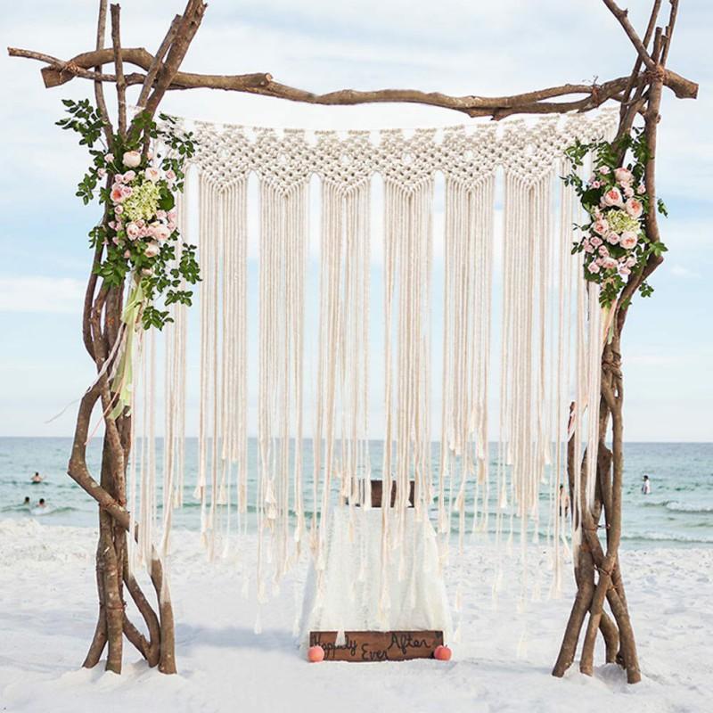 Household Weeding Decoratrion Concise Solid Color Handmade Roome Decor Wall Hanging Tapestries