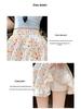Women's Floral Print A-Line Mini Skirt - Summer High Waist, Slimming Korean Style, Sweet Pleated, Petite Layered Cake Design