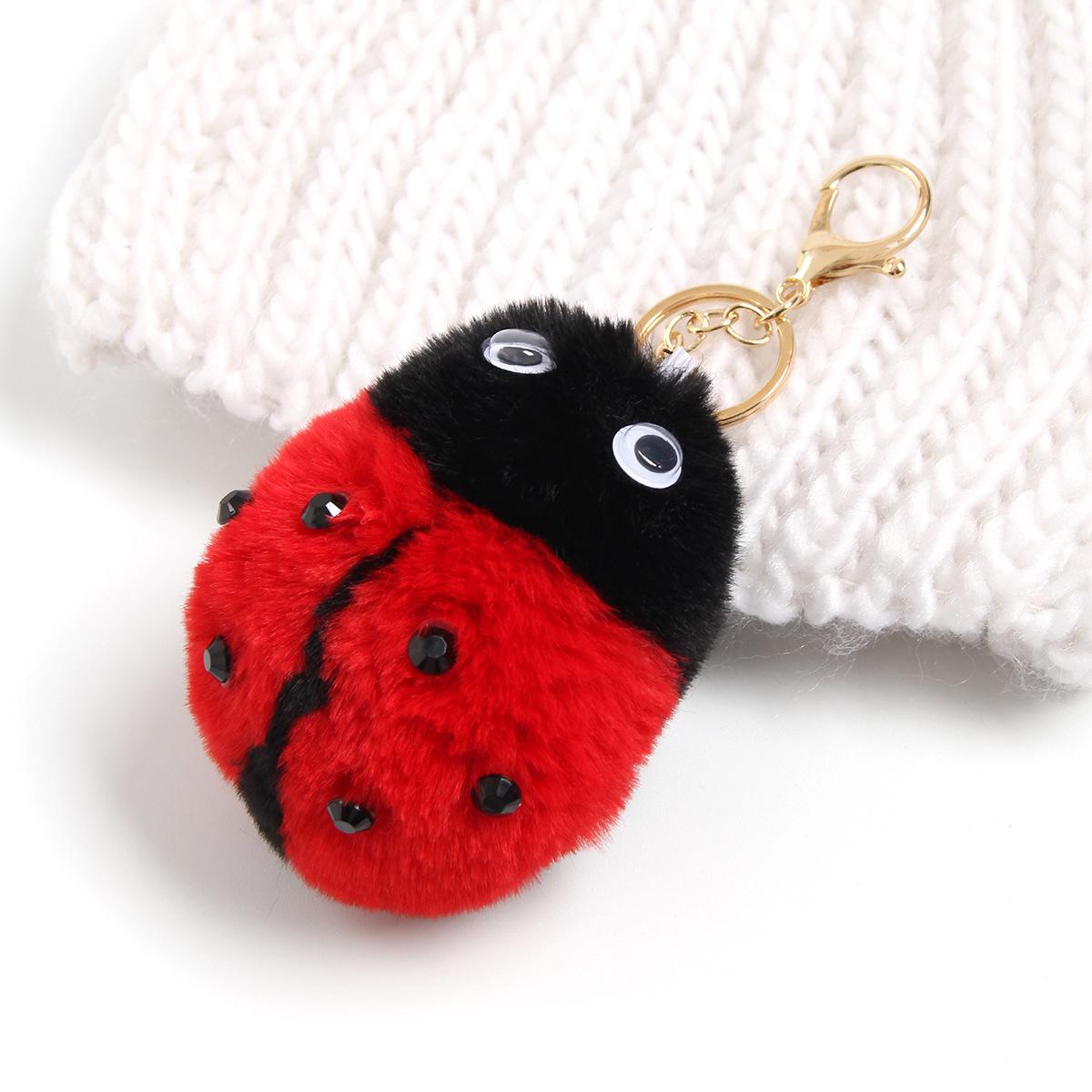 

Брелок для ключей «Божья коровка» из разноцветной плюшевой ткани — милый брелок в виде жука для сумок и машинок для девочек