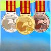Customization Metal Tennis Baked Paint Medal Sports Meeting Children's School Souvenirs Award Hanging Around the Neck Decor, 3Pc