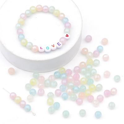 6mm/8mm Acrylic Mermaid Color Round Beads For DIY Jewelry Making