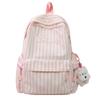 Schoolbag high value Japanese ins new fresh and sweet striped backpack junior high school students lightweight large capacity backpack