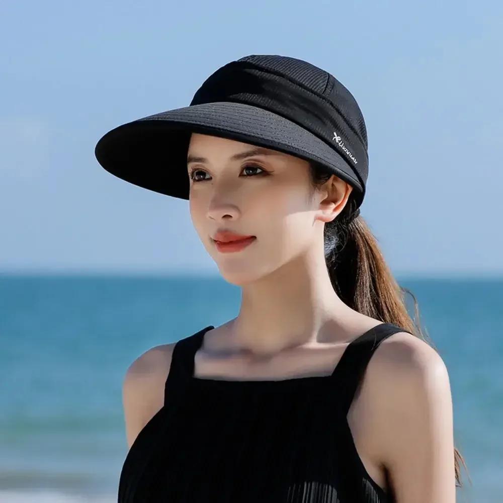 1PC Detachable Dual Purpose Sun Hat Summer Wide Brim UV Protection Empty Top Cap for Women Outdoor Sunscreen Beach Fisherman Hat