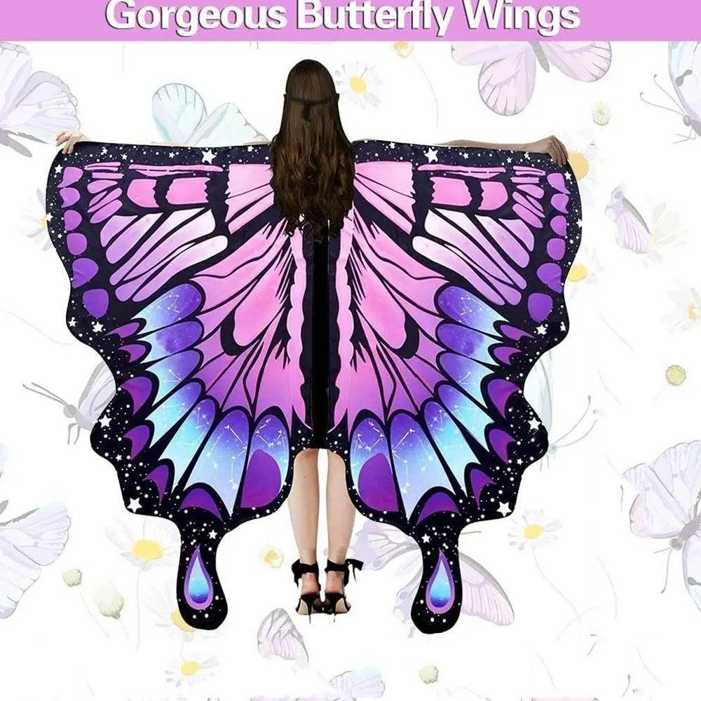 Rotating Butterfly Wings Shawl Dress Up Butterfly Shawl Cape Fairy Wings Cloak Festival Party