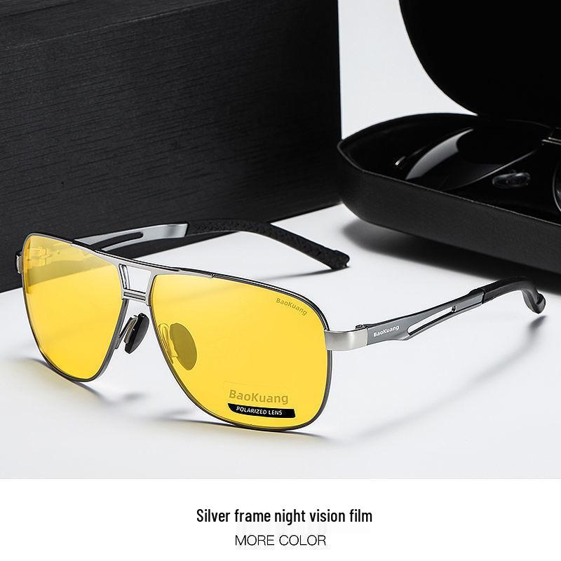 Men's Dual-Use Color-Changing Polarized Sunglasses for Day/Night: Anti-Glare, HD Vision for Driving & Fishing