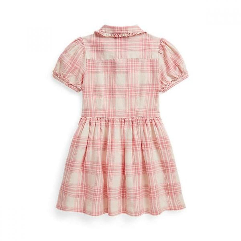 Polo Ralph Lauren Girls Plaid Linen Cotton Shirt Dress 2 6 Years Cwpodrsr3d21165101