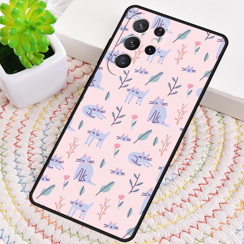 Cute Cat Pattern Phone Case for Samsung Galaxy note 10 pro S26 Ultra S23 S24 FE S25 S21 S22 PLUS shockproof Cove