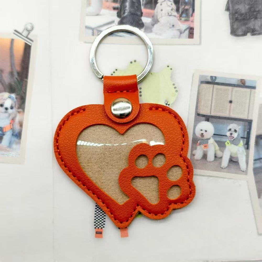 PU Leather Pet Hair Key Chain Portable Memorial Key Chain Pet Hair Storage Bag  Pet Loss Memorial