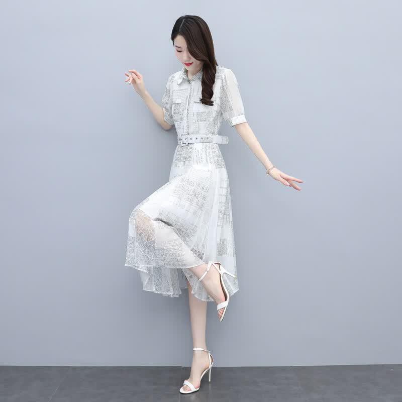 Elegant Summer A-Line Shirt Dress S