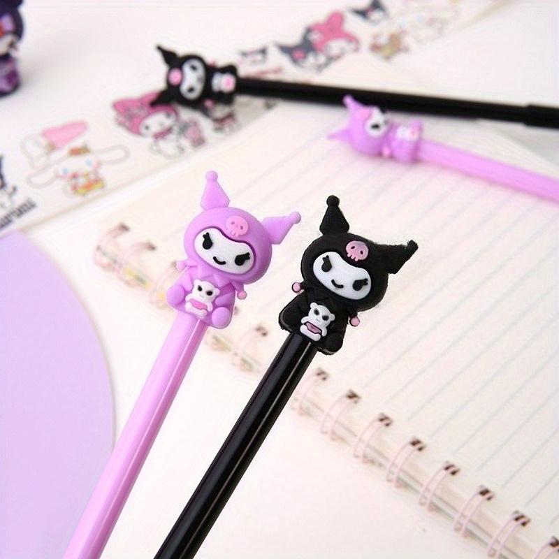Sanrio 12/ 30PCS Black Kuromi Anime Gel Pens Cute Fairy Character Design 0.5mm Black Ink Ideal for Playful Gifts Office Signature Pen, Back School