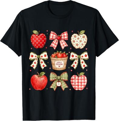 Coquette Apple Picking Crew Cute Bow Apple Picking Season T-Shirt Unisex T-Shirt