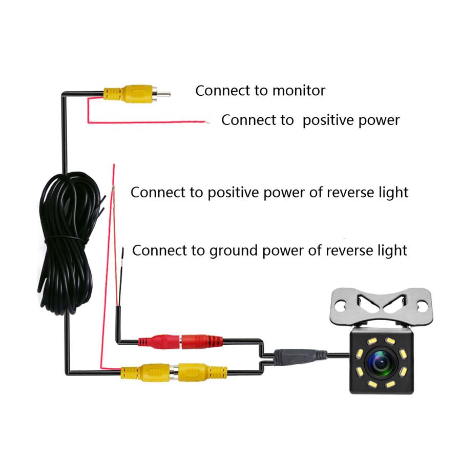 Car Rear View Camera  Backup Parking Camera 8 LED Night Vision Waterproof 170 Wide Angle Color Image reversing 12V
