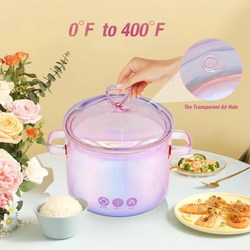 Aesthetic Glass Soup Pot Cookware Resistant Binaural Saucepan Pasta Stovetop Stew Cooking Pot Stockpot Kitchen Accessories Tool