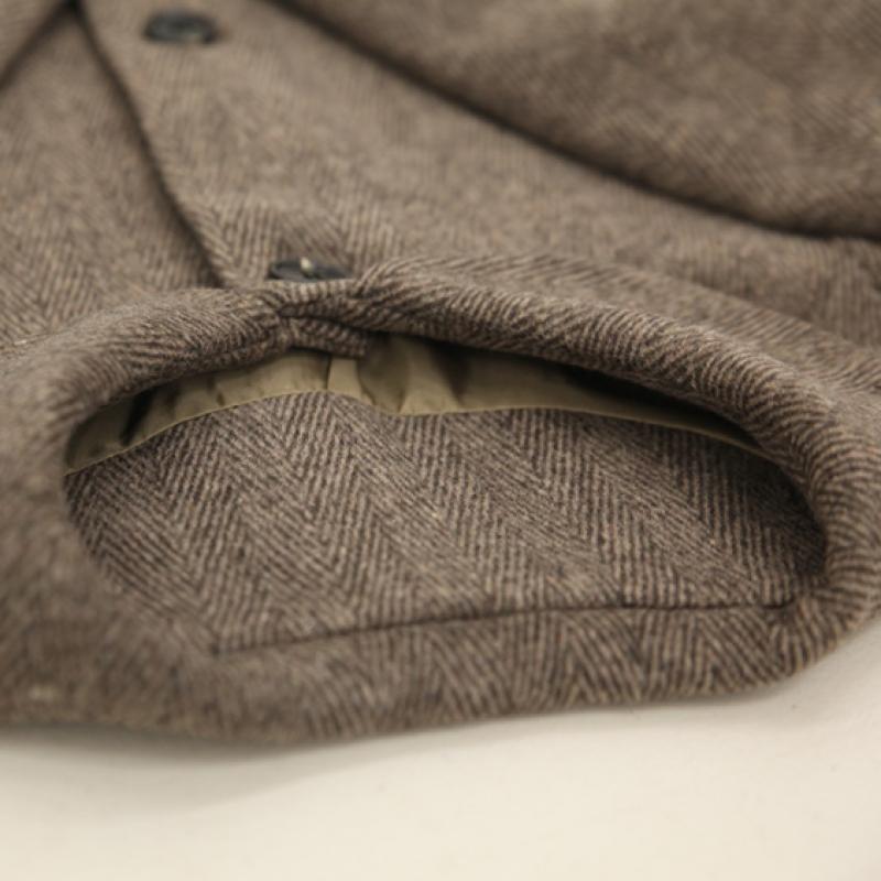 Shiz Madam Herringbone Round Collar Wool Coat J31769