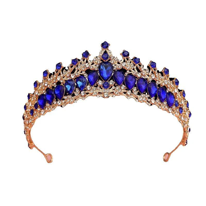 Cross-border Bride Rhinestone Headband Crown Wedding and Celebration Jewelry Tiara Headpiece Alloy Tiara Hairband