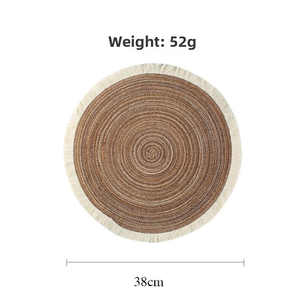 New Rope Cotton Braided Oval Placemats Washable Heat-resistant Braided Table Mats Non-slip Western Food Mats Kitchen