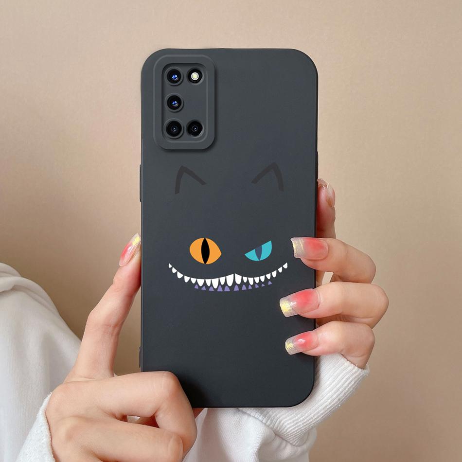 For Oppo A52 A72 A92 Case Butterfly Heart Simple Back Cover Soft Liquid Silicone Funda Camera Protection Anti Drop Phone Housing