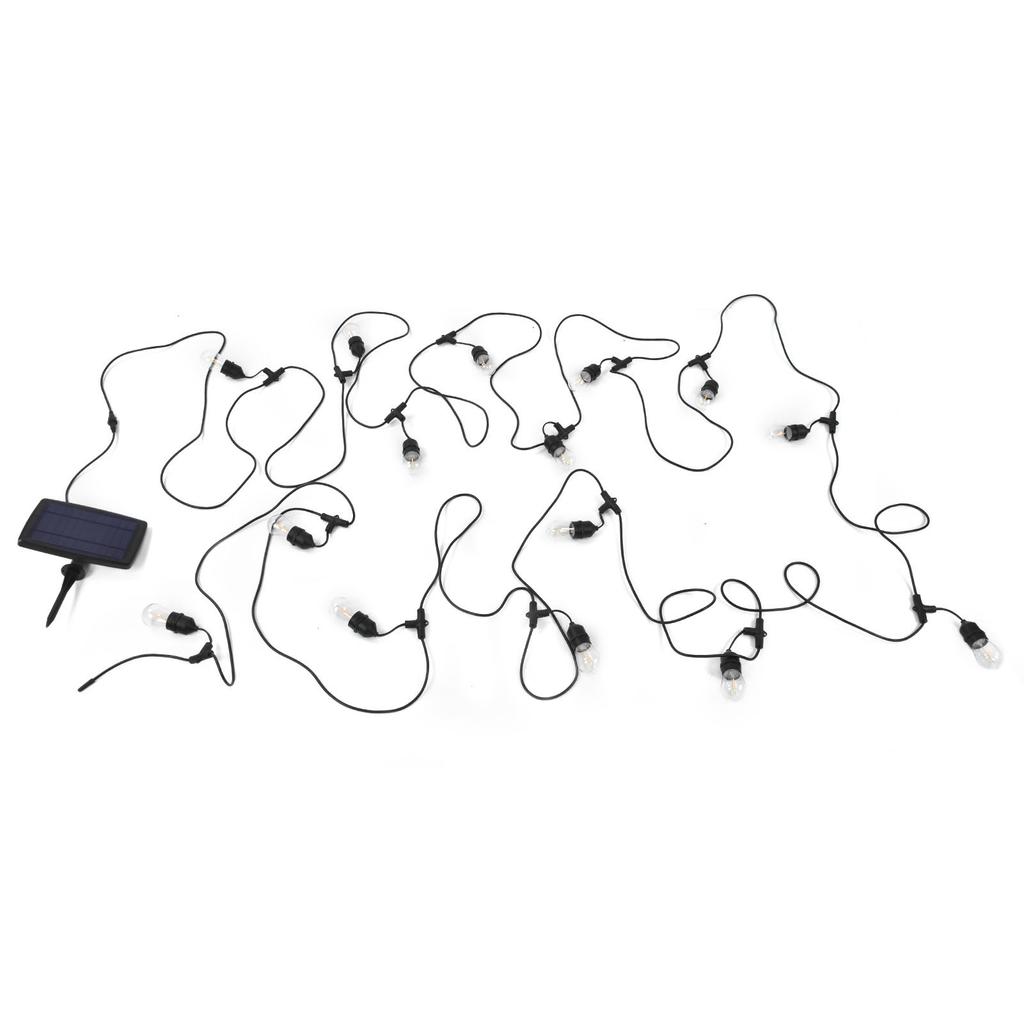 S14 Solar String Lights IP65 15M 4 Lighting Modes Outdoor Patio Light with 15 LED Bulbs