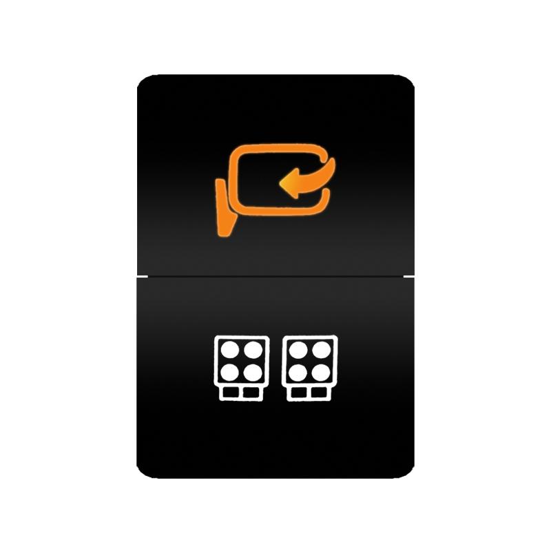 12V 24V LED Rocker Switch Dual Button ON/OFF Amber White Light for LED Light Bar Fog Lights Jeep Toyota 4Runner Land Cruiser