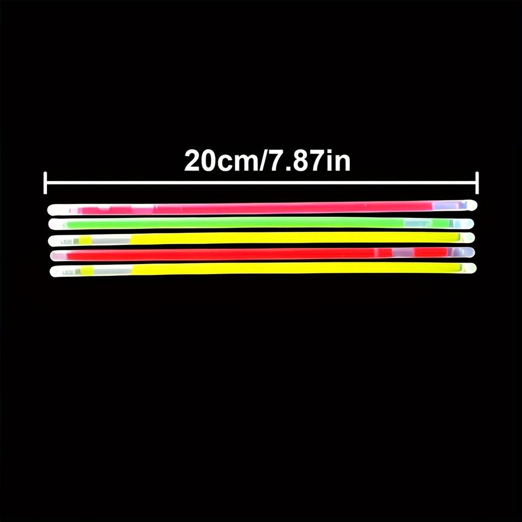 32/64pcs 8inch Colorful Glow Sticks with Connectors - Bulk Fluorescent Vibrant Party Supplies & Favors ZSY