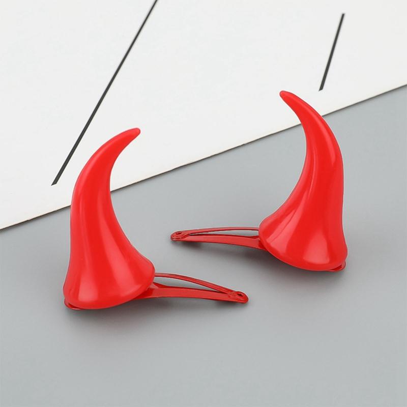 Cartoon Ox Horn Shape Lolita Hair Clip Headwear Anime Cosplay Party Costume Prop