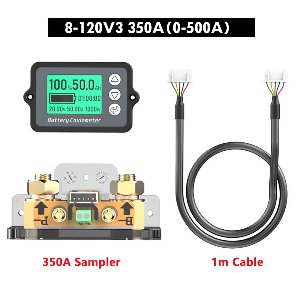 TK15 Batterie-Coulometer 50A 100A 350A Lithium-Batterie-Kapazitätstester Spannungs-, Strom-, Restleistungsanzeige Batteriemonitor