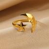 2025 New Stainless Steel Star Moon Open Ring For Women Gold Color Thin Finger Jewelry Basic Waterproof Rings Punk Unisex Anillos