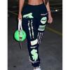 European & American Women's 2025 Printed Elastic Waist Casual Harem Pants