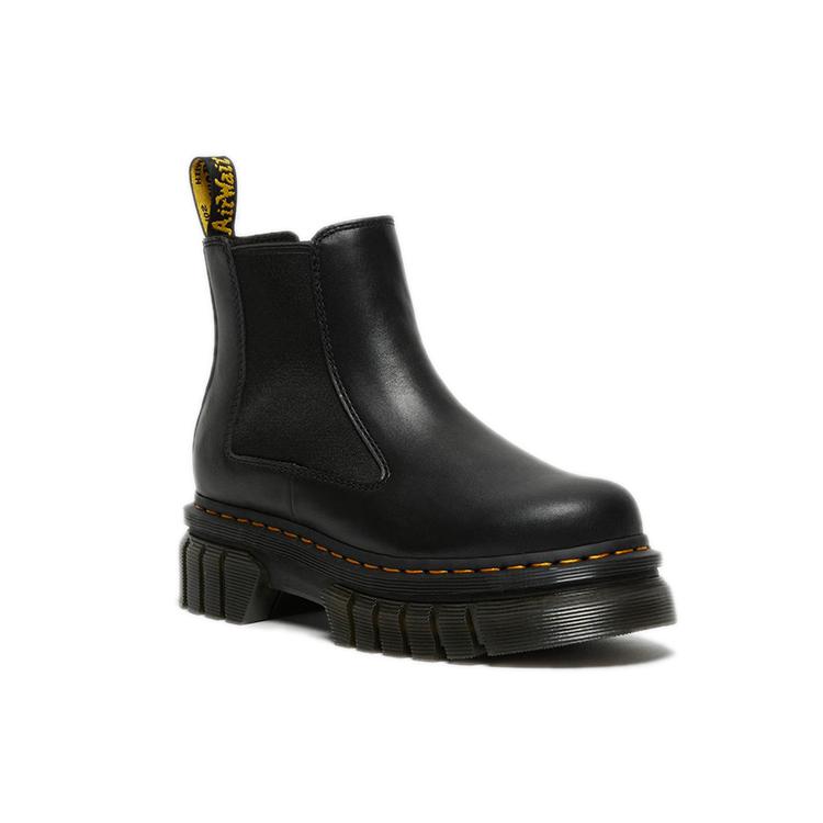 Nye Dr.Martens Audrick Nappa Skinn Plattform Chelsea Støvletter 'Svart' Dame 27148001