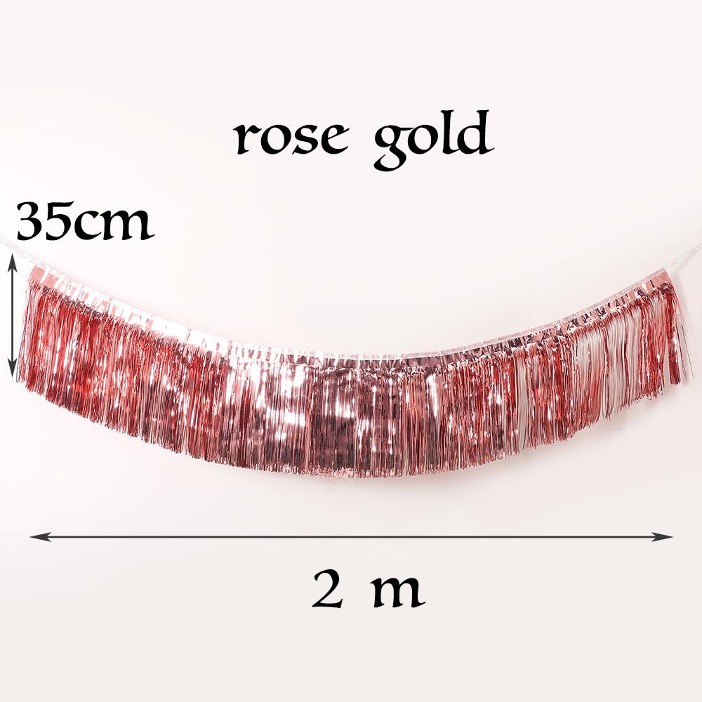 Premium Foil Fringe Tinsel Garland Creative 2M 4 Layers Foil Banner Birthday Party Wedding Decoration Christmas Home Wall Decor