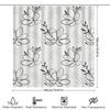 Modern Bath Curtain Floral Print Decorative Shower Curtain For Bathroom Waterproof Home Decoration