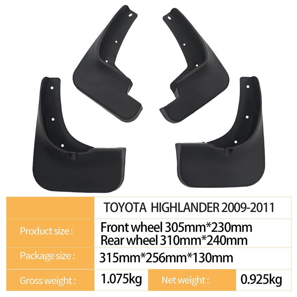Toyota Highlander 2009-2011 Schmutzfänger für den grenzüberschreitenden Handel