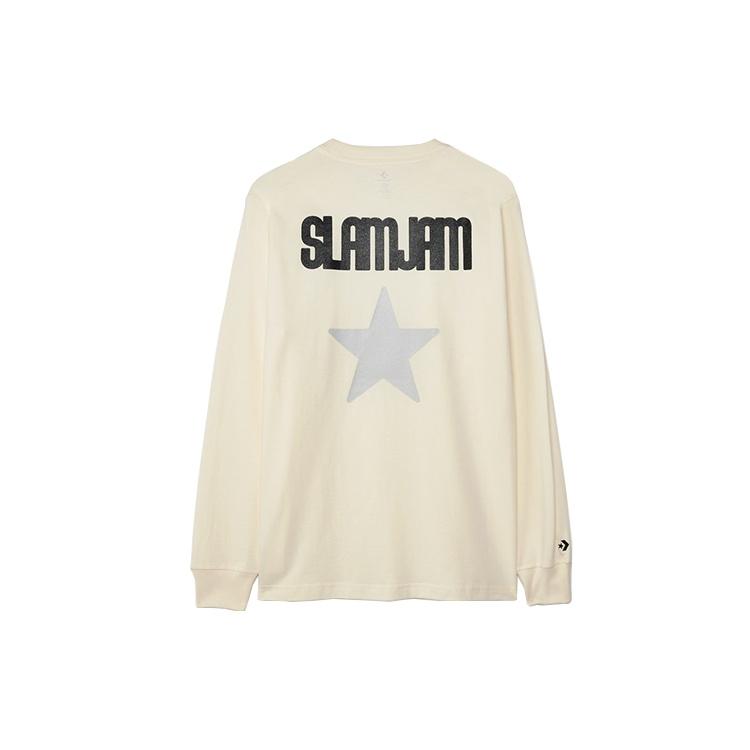 Converse x Slam Jam Cooperation Funds Printing Swea White Men s 10022285-A01 S