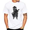 TEEHUB Vintage 3D Cat Play Guitar Men T-Shirt Fashion Streetwear Short Sleeve T Shirts Hipster Music Tee Cool Tops